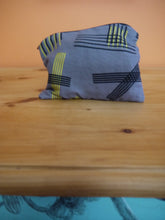 Load image into Gallery viewer, Black and yellow striped zippered pouches