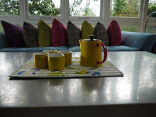 Load image into Gallery viewer, Bright Floral Trivet with Grey Trim