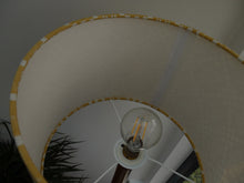Load image into Gallery viewer, White and Yellow Geometric 30cm Drum Lampshade