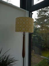 Load image into Gallery viewer, Yellow and White geometric 30cm Drum Lampshade