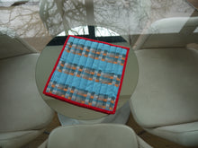 Load image into Gallery viewer, Blue, Grey, White and Orange striped Trivet
