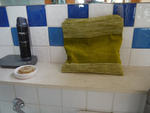 Load image into Gallery viewer, Green and White Zippered Pouch