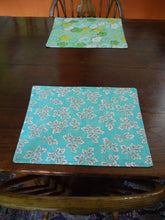 Load image into Gallery viewer, Floral Double Sided Rectangle Fabric Placemats