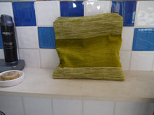 Load image into Gallery viewer, Green and White Zippered Pouch