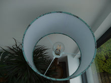 Load image into Gallery viewer, Brown and blue Leaf print 30cm Drum Lampshade