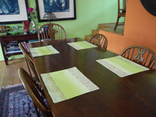 Load image into Gallery viewer, Yellow and Blue Wash Reversable Rectangle Fabric Placemats