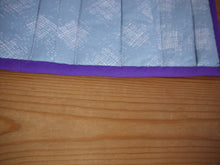 Load image into Gallery viewer, Blue Cross Hatch Trivet With Purple Trim