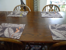 Load image into Gallery viewer, Brown Floral Linen Placemats