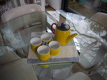 Load image into Gallery viewer, Blue and Beige Striped Trivet