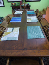 Load image into Gallery viewer, Blue striped and Beige block Placemats