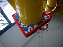 Load image into Gallery viewer, White Floal Pot Holders with Trim