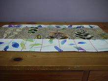 Load image into Gallery viewer, Bright leaf and Feather Print Table Runner