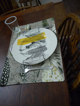 Load image into Gallery viewer, Feather Reversable Fabric Placemats