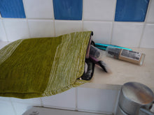 Load image into Gallery viewer, Green and White Zippered Pouch