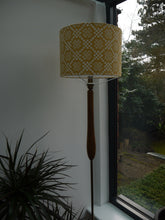 Load image into Gallery viewer, Yellow and White geometric 30cm Drum Lampshade