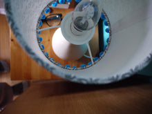 Load image into Gallery viewer, Black Line print on white 15cm Drum lampshade with trim