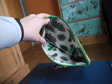 Load image into Gallery viewer, Green and White Zippered Pouch