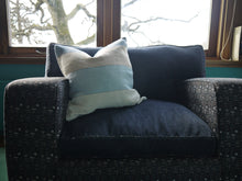 Load image into Gallery viewer, Blue and Beige Striped Couch Pillow Cover