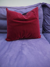 Load image into Gallery viewer, Red Velvet Couch Pillow