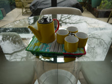 Load image into Gallery viewer, Floral and Striped Trivet with Two Tone Trim