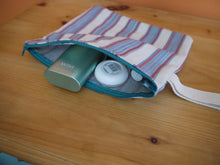 Load image into Gallery viewer, Striped Zippered Pouch with Strap