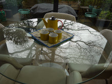 Load image into Gallery viewer, Yellow Floral Print Trivet with Blue Trim