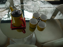 Load image into Gallery viewer, Geometric Puzzle Piece Pot Holder with Red Trim