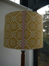 Load image into Gallery viewer, Yellow and White geometric 30cm Drum Lampshade