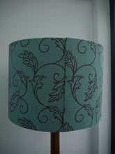 Load image into Gallery viewer, Brown and blue Leaf print 30cm Drum Lampshade