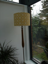 Load image into Gallery viewer, Yellow and White geometric 30cm Drum Lampshade