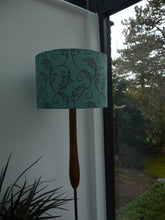 Load image into Gallery viewer, Brown and blue Leaf print 30cm Drum Lampshade