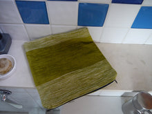 Load image into Gallery viewer, Green and White Zippered Pouch