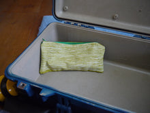 Load image into Gallery viewer, Green and White Zippered Pouch