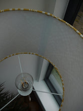 Load image into Gallery viewer, Yellow and White geometric 30cm Drum Lampshade
