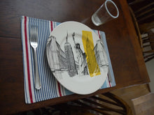 Load image into Gallery viewer, Red, white and blue striped Placemats