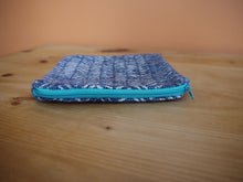 Load image into Gallery viewer, Blue Herringbone Print Zippered Pouch