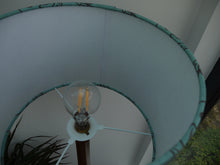 Load image into Gallery viewer, Brown and blue Leaf print 30cm Drum Lampshade