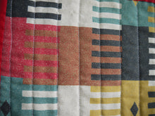 Load image into Gallery viewer, Geometric Puzzle Piece Pot Holder with Red Trim