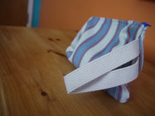 Load image into Gallery viewer, Striped Zippered Pouch with Strap
