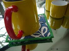 Load image into Gallery viewer, White Floal Pot Holders with Trim