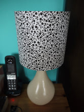 Load image into Gallery viewer, Black Floral Small 15cm Drum Lampshade