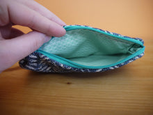 Load image into Gallery viewer, Blue Herringbone Print Zippered Pouch