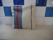 Load image into Gallery viewer, Striped Zippered Pouch with Floral inside