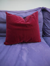 Load image into Gallery viewer, Red Velvet Couch Pillow