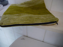 Load image into Gallery viewer, Green and White Zippered Pouch
