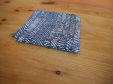 Load image into Gallery viewer, Blue Herringbone Print Zippered Pouch