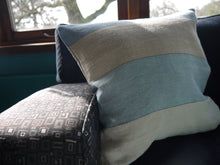 Load image into Gallery viewer, Blue and Beige Striped Couch Pillow Cover