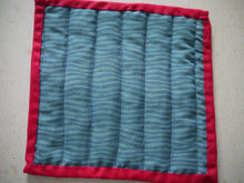 Load image into Gallery viewer, Wavy Blue Pot holders with Red Trim