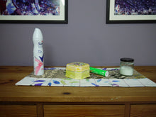 Load image into Gallery viewer, Bright leaf and Feather Print Table Runner