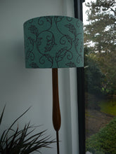 Load image into Gallery viewer, Brown and blue Leaf print 30cm Drum Lampshade